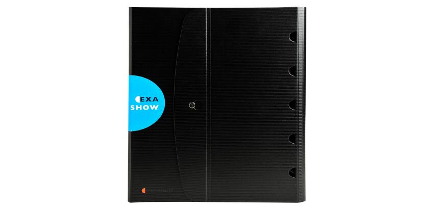 Carpeta de fundas rígida Exashow Cubierta 25/10e - (Vistas: 50 Fundas: 25) - Horizontal para A4 - Negro