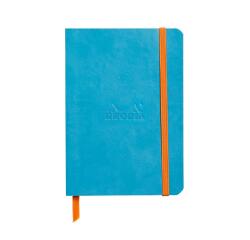 Rhodiarama carnet souple A6 144 pages dot papier ivoire 90g fermeture élastique - Turquoise