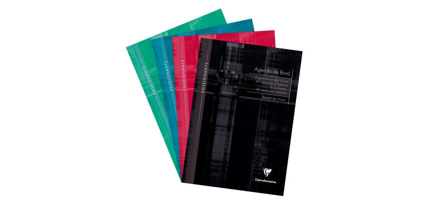Agenda de bord enseignant 6 colonnes (48 cases/semaine) brochure souple A4 144 pages Couleur aléatoire - Assortis