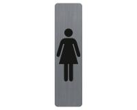 Plaque verticale adhésive imitation aluminium Dame 16,5X4,4 cm - Gris