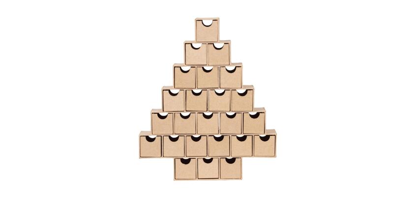 Calendrier de l'avent sapin - Kraft
