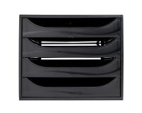 Module de classement Ecobox Ecoblack 4 tiroirs - Noir