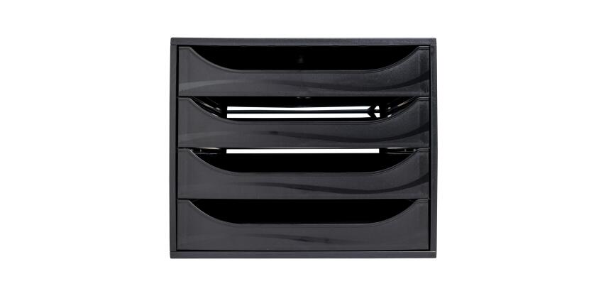 ECOBOX Schubladenbox mit 4 Schubladen - Schwarz