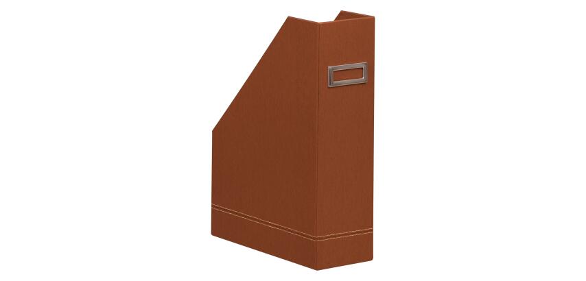 Rhodiarama porte-revues simili cuir italien 10x25x31 cm - Cuivre