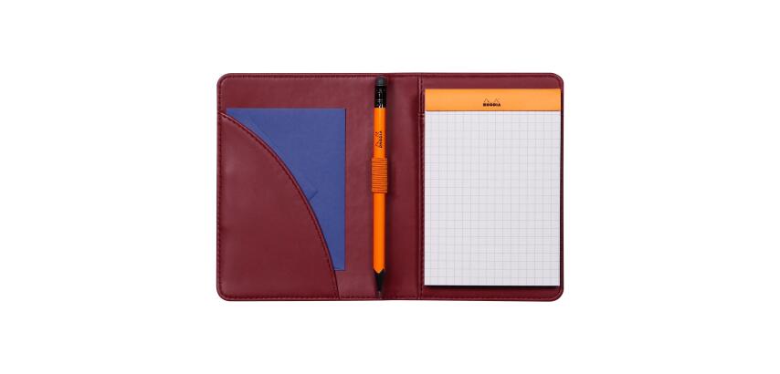 Rhodiarama livret porte-bloc N°12 pour bloc ou carnet format B7 - Lie de vin