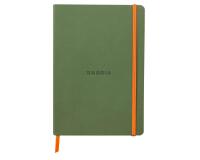 Rhodiarama carnet souple A5 160 pages dot papier ivoire 90g fermeture élastique - Sauge