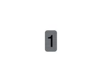 Plaque adhésive imitation Aluminium Chiffre 1 2,5x4,4 cm - Gris