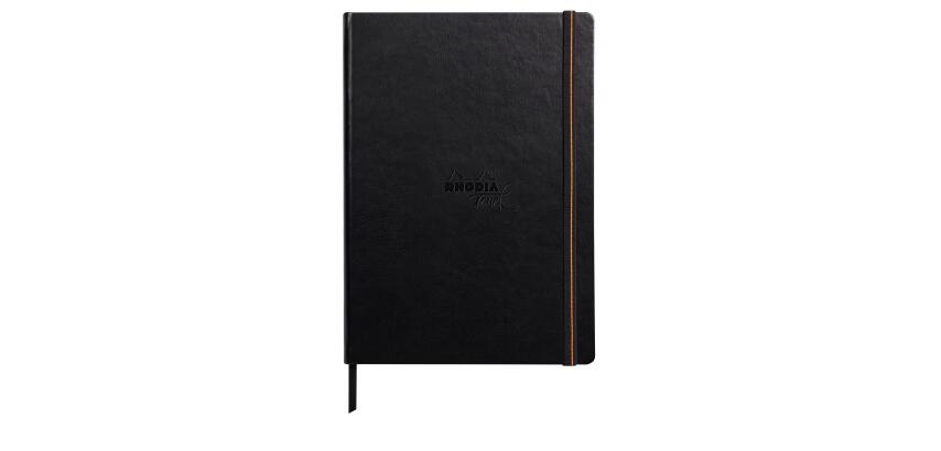 Rhodia Touch - Carb'on Book - brochure rembordé rigide A4 portrait 112p uni papier Carb'on NOIR 120g - Noir