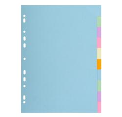 Tabbladen pastelkarton 170g Forever 10 posities - A4+ - Geassorteerde pastel kleuren