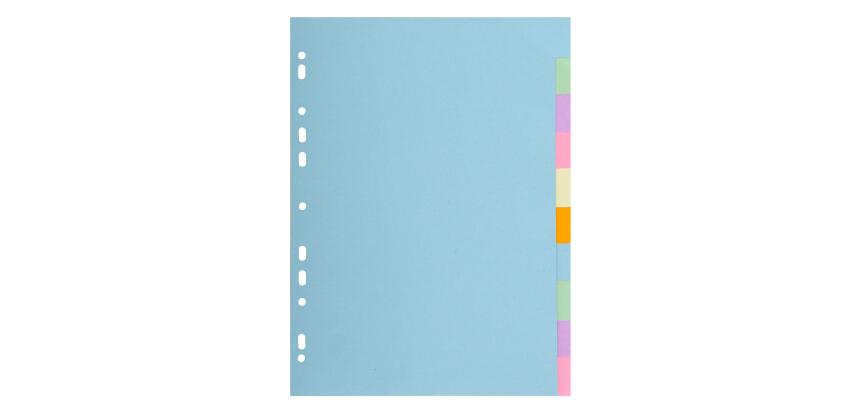 Exacompta Dividers 10 Part 160g A4+ Pastel - Pastel colours assorted