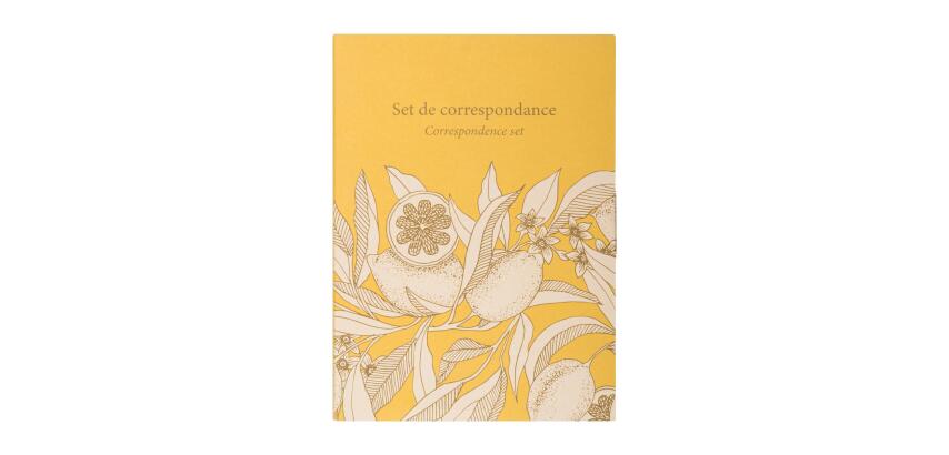 Jardin des Sens, Set de correspondance 12x16,5 cm contenant 8 cartes simples 11x15,5 cm assorties et 8 enveloppes Pollen C6 blanc naturel