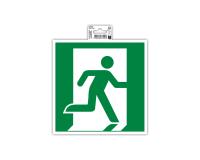 Panneau PP adhésif antidérapant évacuation droite 20x20 cm - Vert