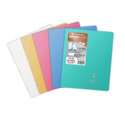 Cahier piqué Koverbook Silver 17x22 cm 96 pages ligné + marge couverture polypropylène opaque - Assortis