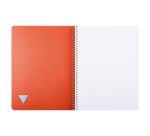 Cahier reliure intégrale Linicolor ESSENCE A4 180 pages petits carreaux couverture plastique polypropyène rainuré - Rouge garance