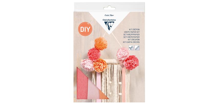 KIT CRÉPON, Décoration macramé 20,5x1,5x30cm - Assortiment