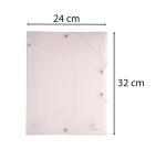 Sammelmappe A4 PP, 3 Klappen und Gummizugverschluss, 24x32 cm für DIN A4, Chromaline - Transparent