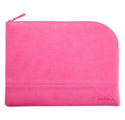 Rhodiarama etui met rits in kunstleer - maat L - 21x28 cm - Fuchsia