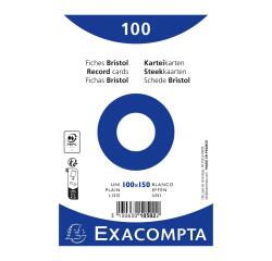 Pak 100 steekkaarten bristol in folie - effen niet geperforeerd 100x150mm - Wit