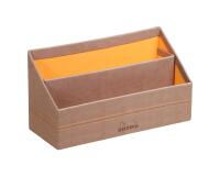 Rhodiarama porte-courrier simili cuir italien 25x10x14 cm - Taupe