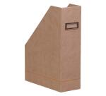 Rhodiarama porte-revues simili cuir italien 10x25x31 cm - Taupe