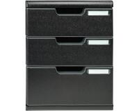 Module de classement Modulo Ecoblack 3 tiroirs fermés - Noir