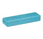 Rhodiarama pennendoos in Italiaans kunstleer 21x5,5x3 cm - Turquoise