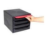 ECOBOX Schubladenbox mit 4 Schubladen - Schwarz