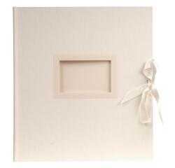 Fotoalbum KINGSBRIDGE - boekgebonden - 60 witte bladen - 29x32cm - Ivoor