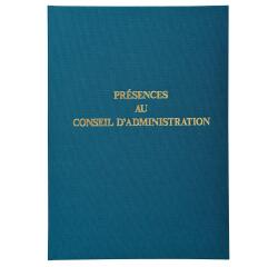 Registre 29,7x21cm - Présence Conseils d'Administration 100 pages. - Bleu