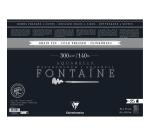 Fontaine, schwarzes Aquarellpapier, Packung mit 25 Bogen, mit Büttenrand, 56x76 cm, feinkörnig, 300g