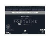 Fontaine Noir paquet 4 bords frangés 25F 56x76cm 300g grain fin