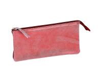 Ruby Schlampermäppchen Wildleder 2 Fächer 22x11cm rot und glänzend rot