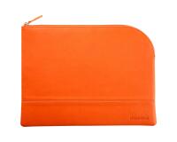 Rhodiarama pochette zippée en simili cuir - taille L (21x28 cm) - Tangerine