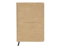 Carnet brochure cousue Flying Spirit A5 180 pages ligné couverture cuir vieilli papier ivoire 90g - Beige