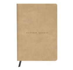 Flying Spirit Beige verouderd leder - Notaboek hardcover A5 90 blad - ivoorkleurig papier 90g - gelijnd - Beige