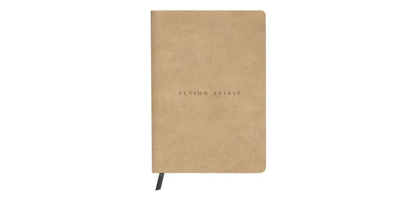 Carnet brochure cousue Flying Spirit A5 180 pages ligné couverture cuir vieilli papier ivoire 90g - Beige