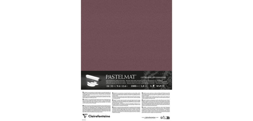 Pastelmat contrecollé 5 feuilles 24x32cm - Lie de vin