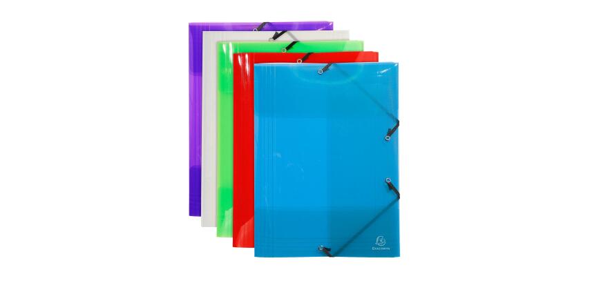 Carpeta Exacompta con gomas 3 solapas Polipropileno 5/10º Crystal Colours - A3 - Colores surtidos