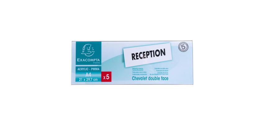 Lot de 5 chevalets double face horizontal A4 - Cristal