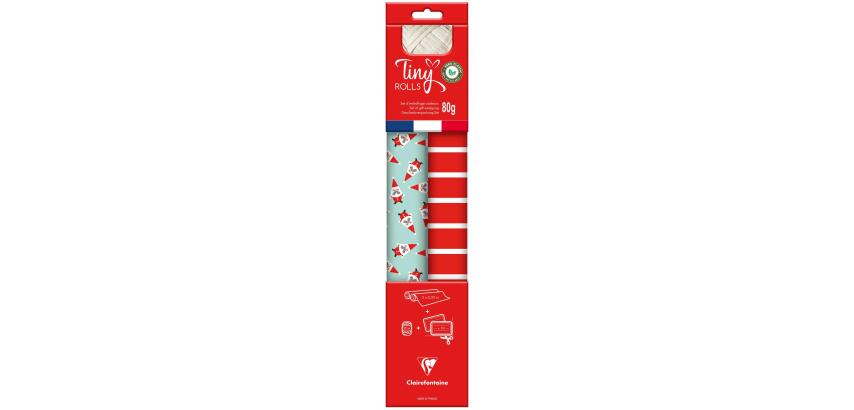 Pack 2TR+bolduc,5x0,35m,pap.aff,rge/bleu - Rouge