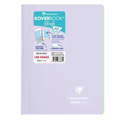 Cahier reliure intégrale enveloppante Koverbook A4 160 pages ligné + marge couverture polypropylène transparent