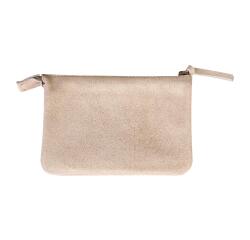 PLUME SLIM iris suede etui met 2 vakken 13x9 cm - Goud