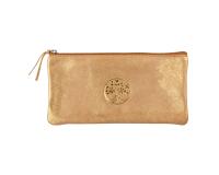 Inspire, Trousse plate en cuir, embossage arbre, 22x11 cm - Or