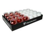 Plat.24 oeufs métal 10mx7mm coque Rge/bl - Assortiment