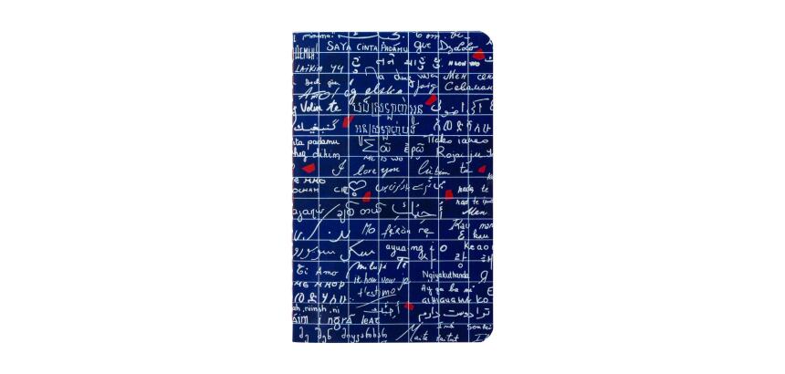 Le Mur des Je t'aime, Genaaid notitieboek 9x14 cm, 96 pagina's, gelijnd