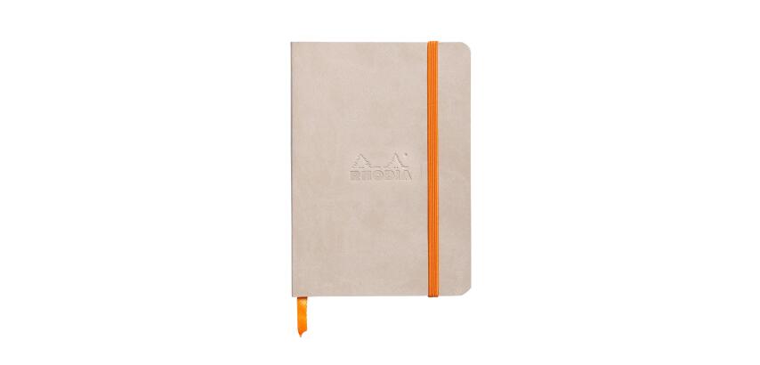 Rhodiarama carnet souple A6 144 pages ligné papier ivoire 90g fermeture élastique - Beige