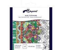 CARRÉ 100% soie - 45x45cm La vie en fleurs - Blanc