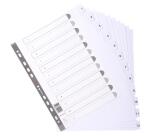 Bedruckte Register mit plastifizierten Taben, 12 Taben von 1 bis 12, DIN A4 Maxi - Weiß