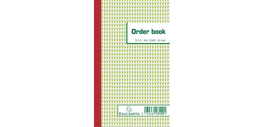 Orderbook ligné 17x10,5 cm 50 feuillets triple autocopiant