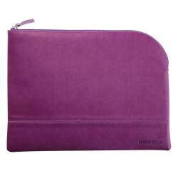 Rhodiarama etui met rits in kunstleer - maat L - 21x28 cm - Paars|